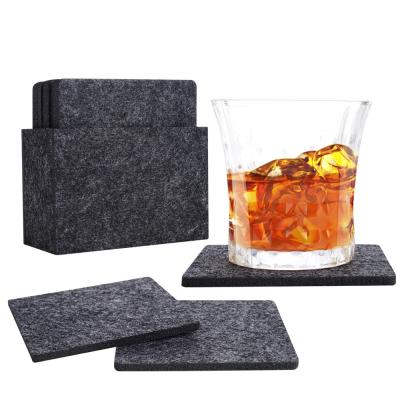 China Viable Most Products Fabric Square Coasters Cup Mat Polyester Felt Sale Rug for sale