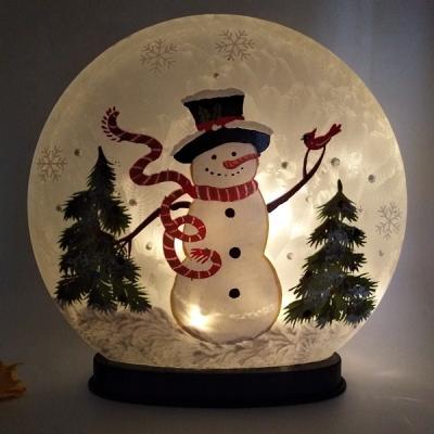 China Europe Glass Snowman Led Gfit Glass String Inside Christmas Season Gift for sale