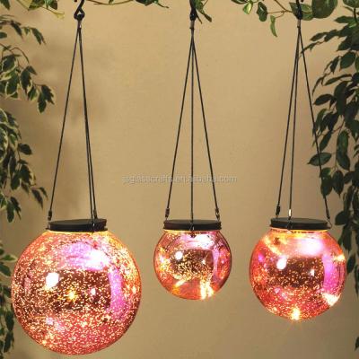 China Modern 3D Led Lamp For Decoration Hanging Glass Mercury Rose Gold Globe Lights for sale