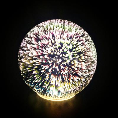 China Modern 3D globe glass lamp for table decoration battery cable fireworks light for sale