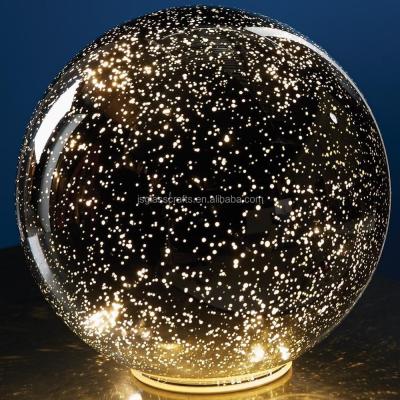 China Europe Large Battery Powered 3D LED Lighted Mercury Glass Ball Decorative for sale