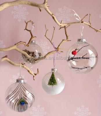 China China Factory Wholesale Hand Painted Christmas Glass Ball, Transparent Christmas Glass Ball for sale