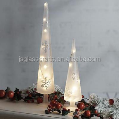 China The lead glass Christmas tree light made of grosted glass for table decoration for sale