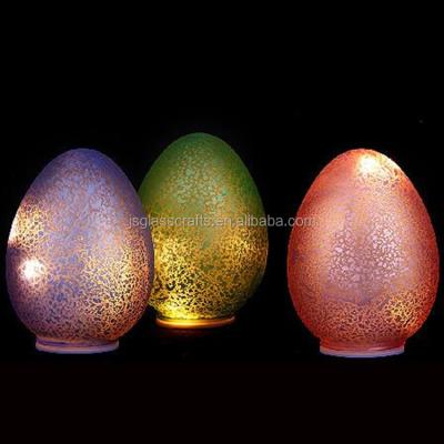 China China Easter Egg Lead Glass Egg Illuminated Frosted Glass Rabbits for sale