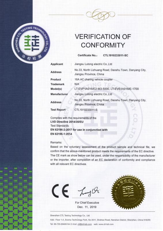 CE - Jiangsu Lutong Electric Co., Ltd.