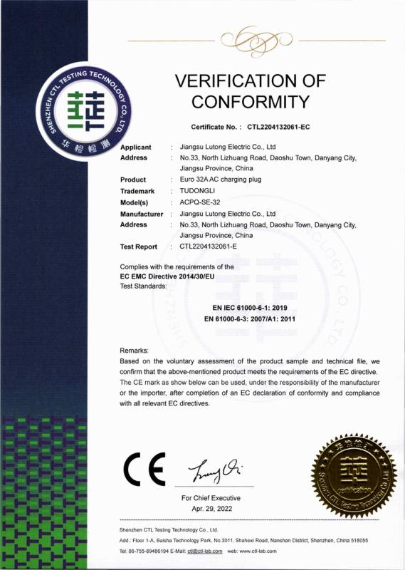 CE - Jiangsu Lutong Electric Co., Ltd.