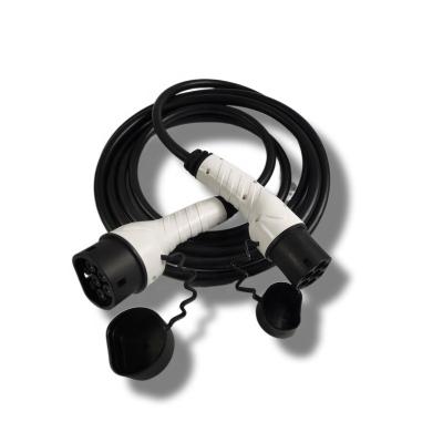 China Ev connector fill type - 2 to type - single phase 2 32A spiral ev charger cable manufacturer ACPQ-SE-M3E7-32-5 for sale