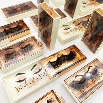 China Natural Wholesale Strip False Eyelashes Full Lashes 25mm Thick Fluffy Mink Lashes Curly Eyelashes for sale