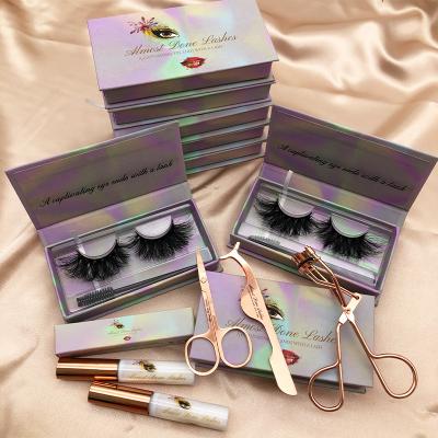 China Real Sof Mink Lashes Box Lash Box Eyelash Curler Tweezers Eyelash Box Packing Custom Private Label for sale