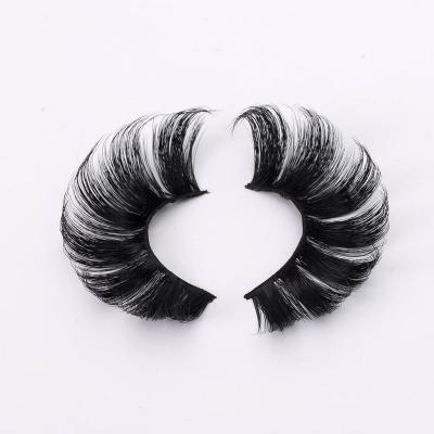 China Thick Russian Volume Band Lash Long 3d Faux Mink Eyelash Glitter Lash Bands for sale