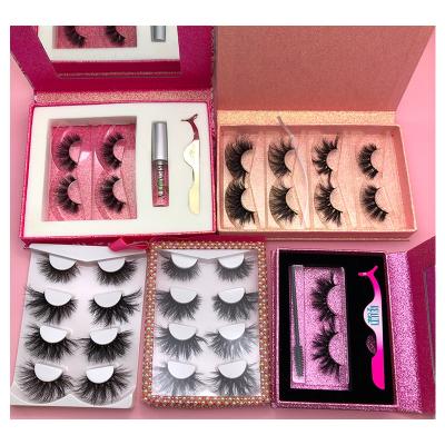 China 3d 25mm thick mink eyelash sets wholesale false lashes tweezers eyelash vendor customized boxes for sale