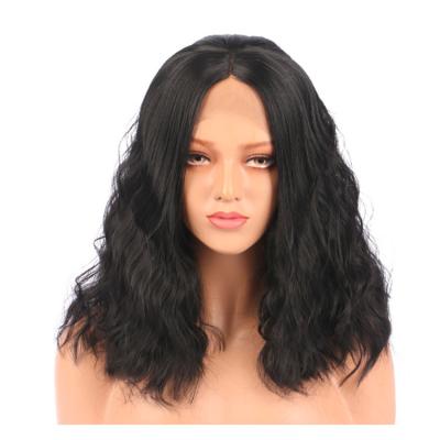 China Water Wave 14 Inch Short Synthetic Hair Curly Lace Wigs for sale