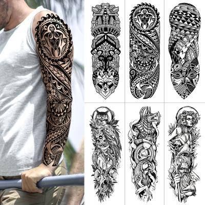 China Unique Temporary Tattoos Skull and Rose Tattoo Stickers Ideas Kick-Ass Sleeve for Men and Women for sale