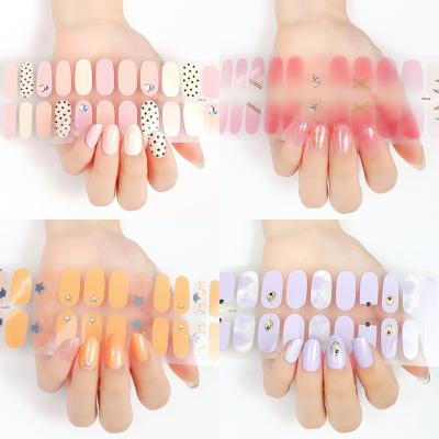 China 2021 Hot-selling Self-adhesive Beauty Waterproof+Eco-friendly DIY Finger Art Gel Nail Sticker Shiny Decoration for sale