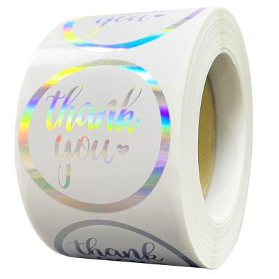 China Free Sample Waterproof 1inch 500pcs/roll Waterproof Holographic Laser Adhesive Label Hologram Sticker for sale