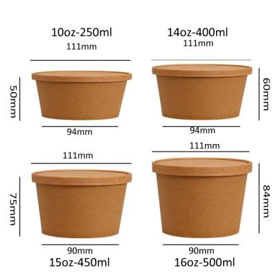 China Hot Sale Customized Disposable Biodegradable Takeout Lids Wrapping Paper in USA Market Food Soup Storage Cups Rolls Containers for sale