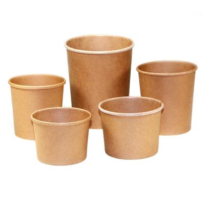 China Disposable Wrapping Paper Soup Cup PLA Liner Eco Friendly Custom Printed Soup Hot Paper Cups for sale