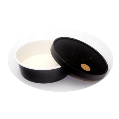 China Personalized Disposable Kraft Paper Soup Cup With Vented Lid Wide Black Bowls With Lids for sale