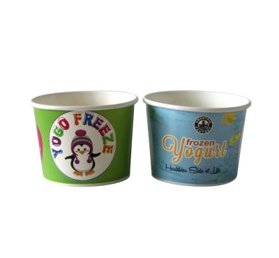 China Custom Printed Disposable Materials 4oz Ice Cream Paper Cup With Lid And Spoon for sale