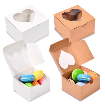 China Recyclable Custom Doner Macaron Cake Cupcake Chocolate Loaf Pastry Cookie Packaging Bakery Paper Box With Window for sale