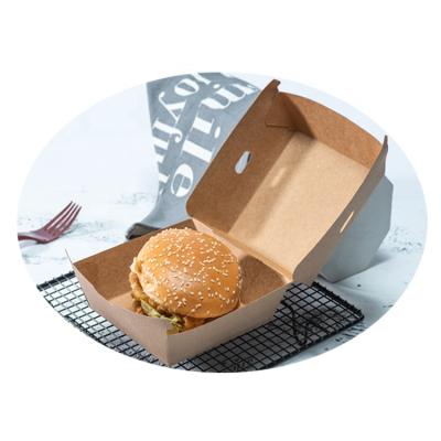 China Custom Printed Hamburger Wrapping Paper Disposable Hamburger Box Hamburger Wrap White Disposable Packaging Box for sale