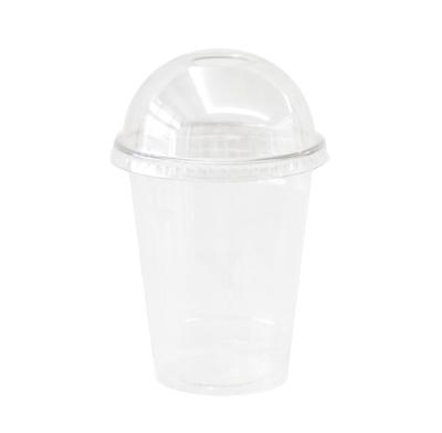 China Disposable Clear Plastic PET Cup With Lid For Cold Drinks for sale