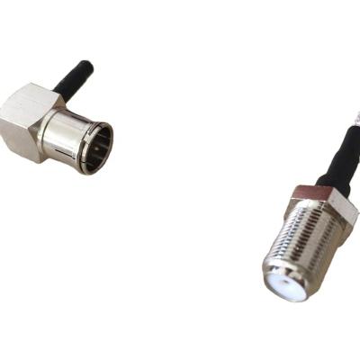 China Fast Rectangle Telecommunication F Male To F Male RG179 Double Shielding Coaxial Pigtail Antenna RF Cable Assembly for sale