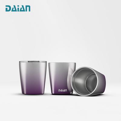 China Daian Sustainable Newcomer Stainless Steel Insulated Rocks 12oz Tumbler Low Ball Cocktail Tumbler With Lid for sale