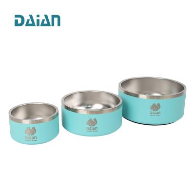 China Viable Wholesale Portable Luxury Travel Dog Bowl 64Oz Insulated Sublimation Metal Stainless Steel Dog Bowl for sale