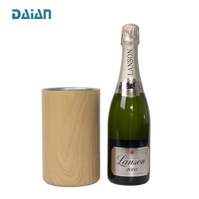 China Double Wall Stocked Insulated Champagne Ice Bucket Wine Bottle Insulator Wine Bottle Fridge Bucket for sale