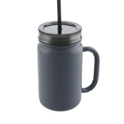 China Sustainable Customized Metal Stainless Steel Mason Jar Mug Travel Mug With Handle for sale