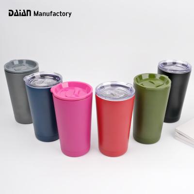 China Dainan Disposable 16oz Insulated Vacuum Coffee Mug Water Beer Stainless Steel Double Walled Tumbler Mug for sale