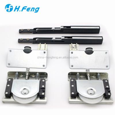 China Heavy Vertical Double Sliding Door Opener Slide Hinge Buffer Damper for sale