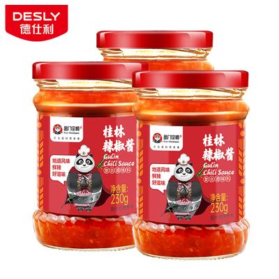 China Hot Sale Chili Sauce Manufacturer Wholesale For Supermarkets 230g 230g Bottle Sauce Grand Master Guilin Chili Sauce for sale