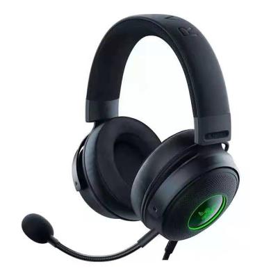 China Perfect Sound Razer Kraken V3 Wired Titanium 50mm Haptic Drivers Triforce USB Gaming Headset W Technology Chroma RGB Spatial Audio Lighting for sale