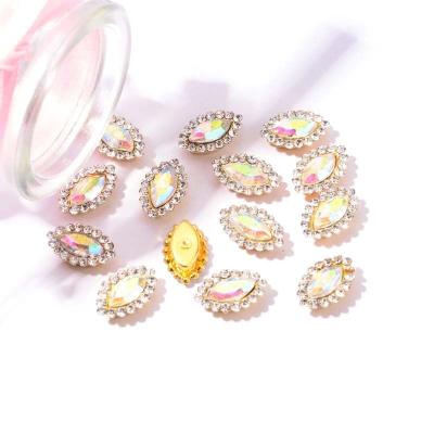 China Handmade stitching on horse eye shaped rhinestones for sale