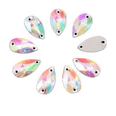 China Handmade Tear Drop Resin AB Stone White Color Drop Size 7*12 10.5*18 13*22 17*28 For DIY Accessories for sale