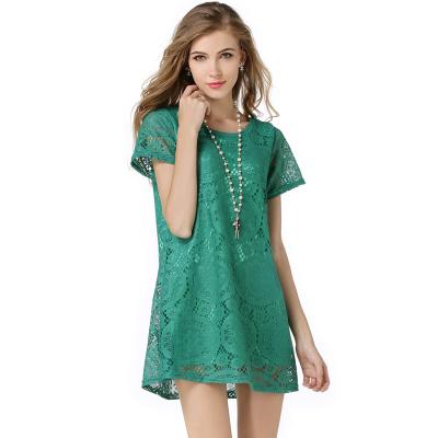 China 2017 Fashion New Girl's Lace Anti-Static Pretty Short Sleeved Hollow Dress Dress for sale