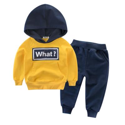 China Wholesale Casual 2 Piece Kids Boy's Clothing Sets Children 2-10Y Cotton Long Sleeve Hoodies Pants Suits for sale