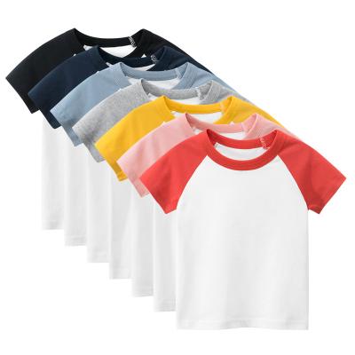 China Wholesale Custom Made Breathable Summer Kids Clothing Wears Fashion Cotton Patchwork Short Sleeve Girls T-shirt Tops for sale