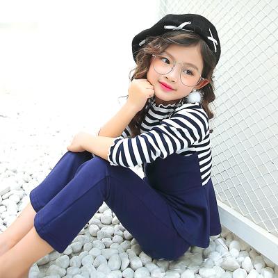 China Wholesale Good Quality Pure Cotton Color Lovely Clothes Eco-friendly Kids Striped Clothing Girl Clothes Set for sale