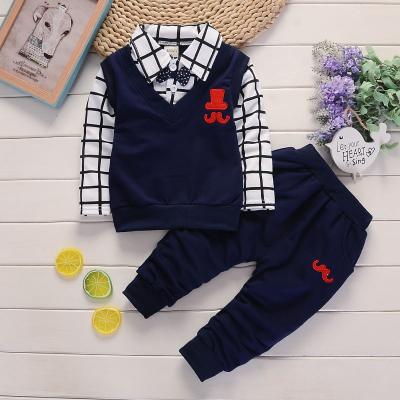 China Spring Autumn Promotional Wholesale Baby Boy Clothes Set Kids Dressing Sets for sale