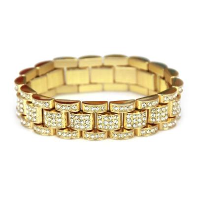 China New Zircon Stone Bangle Bracelet Men Women Gift Jewelry Wholesale HipHop Bangle Bracelet Hot Sale Gold Silver Bangle Bracelet CLASSIC for sale