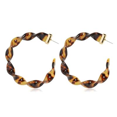 China New FASHIONABLE Acetate Spiral Circle Earrings Shape Big Exaggerated Curved Acid Acrylic Earrings Luxury Twist Girl Earrings For Women for sale