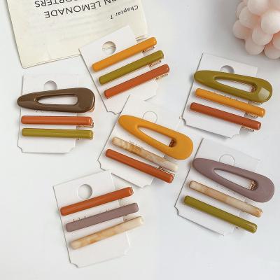 China Korea fashion hot sale acetate hair pins set fancy style girls wedding party hair accessories hair clip gift custom women for sale