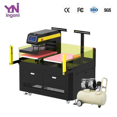 China Double Station Fully Automatic DTF Heat Transfer Film Heat Press Machine for sale