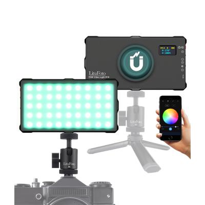 China Mini Mobile Phone APP Remote Control Dimmable RGB YouTube Portable Aluminum Two-color LED Camera Photography Video Light for sale