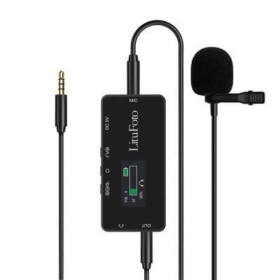 China Lavalier microphone 3.5mm interface real-time tracking lavalier microphone with TFT display playback function 5M omnidirectional condenser MIC for sale