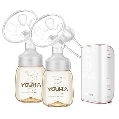 China Double Breast Pump BPA Free Electric Portable Breast Pump Strong Suction Painless Hands Free Breast Pump YOUHA for sale