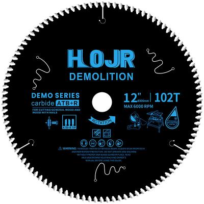 China For Cutting Wood With Nails HOJR 12inch 102T DEM Series Demolition Circular Saw Blade For General Wood And Wood With Nails for sale